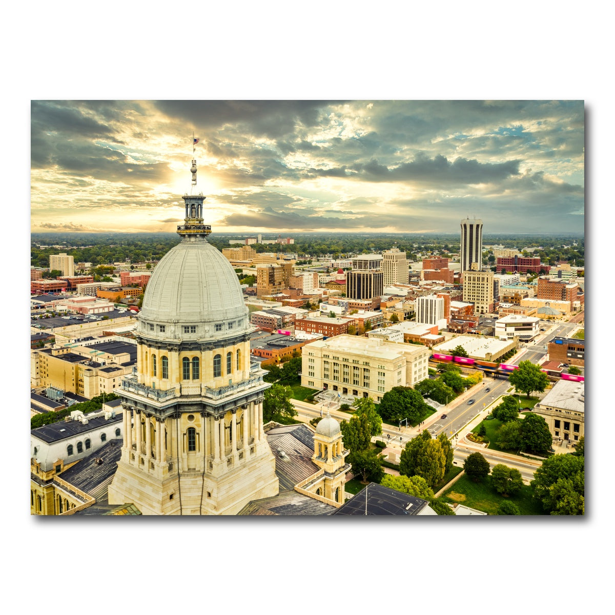 AUTO-MOCKUP WHITE | Illinois State Capitol & Springfield | 1 Piece | Gallery Wrap Canvas | group=4x3