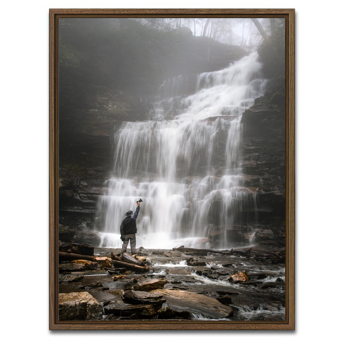 AUTO-MOCKUP WHITE | In to Perspective | 1 Piece | Walnut Framed Canvas | group=3x4