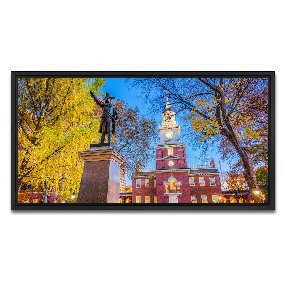 AUTO-MOCKUP WHITE | Independence Hall in Philadelphia | 1 Piece | Black Framed Canvas | group=2x1