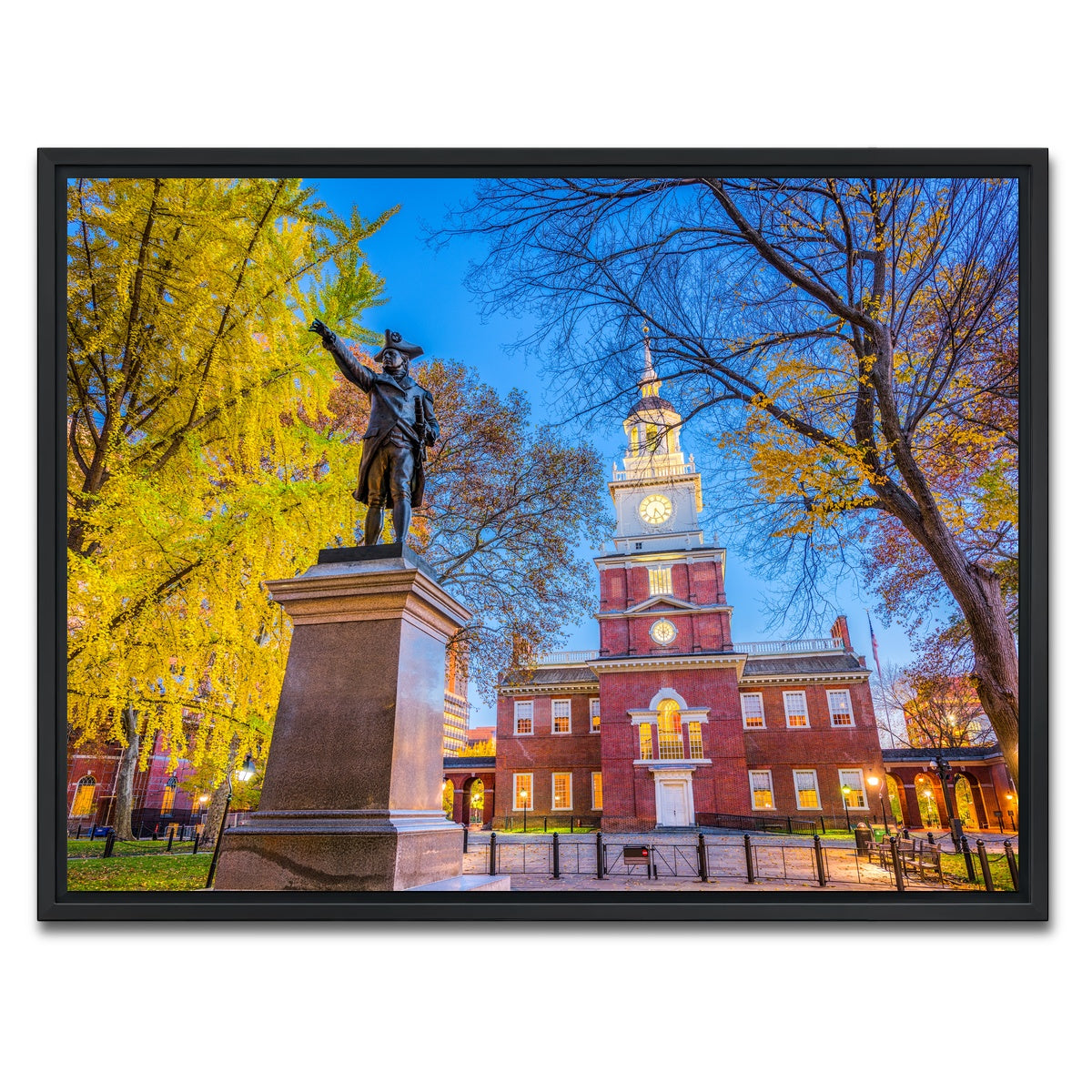 AUTO-MOCKUP WHITE | Independence Hall in Philadelphia | 1 Piece | Black Framed Canvas | group=4x3