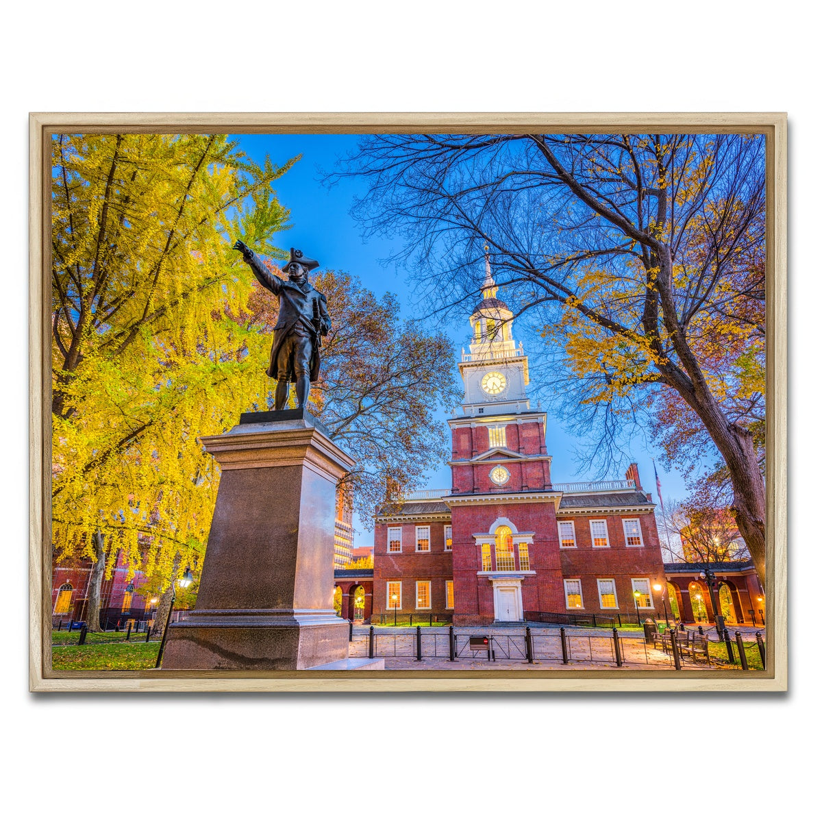 AUTO-MOCKUP WHITE | Independence Hall in Philadelphia | 1 Piece | Natural Framed Canvas | group=4x3