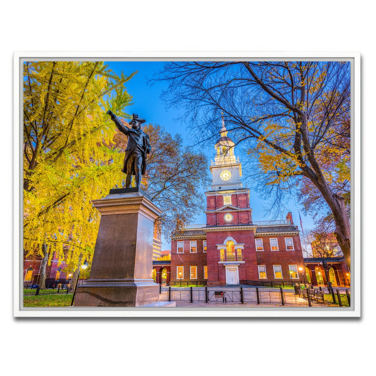 AUTO-MOCKUP WHITE | Independence Hall in Philadelphia | 1 Piece | White Framed Canvas | group=4x3