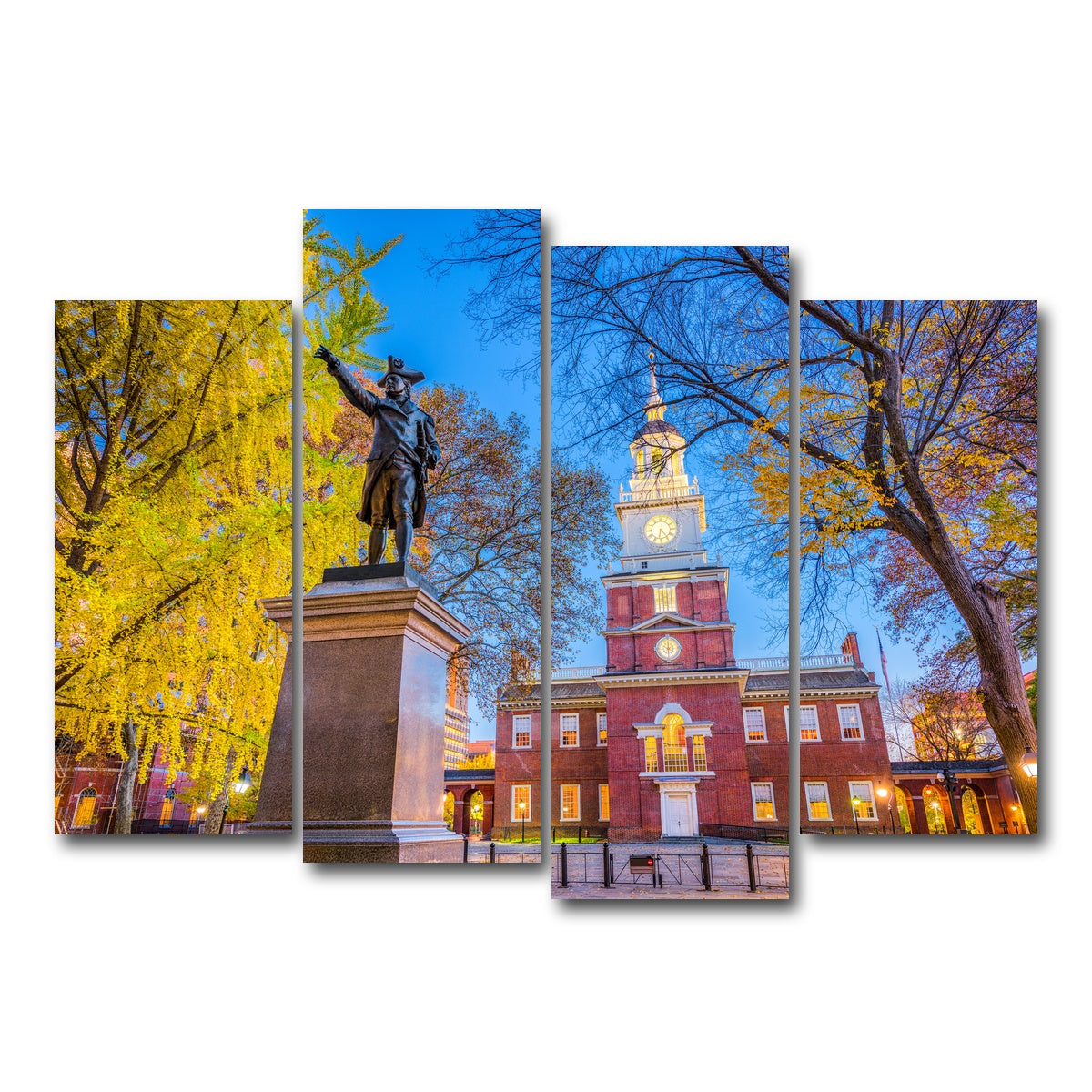 AUTO-MOCKUP WHITE | Independence Hall in Philadelphia | 4 Piece | Gallery Wrap Canvas | group=4_normal