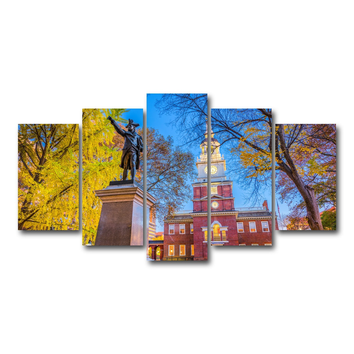 AUTO-MOCKUP WHITE | Independence Hall in Philadelphia | 5 Piece | Gallery Wrap Canvas | group=5_normal