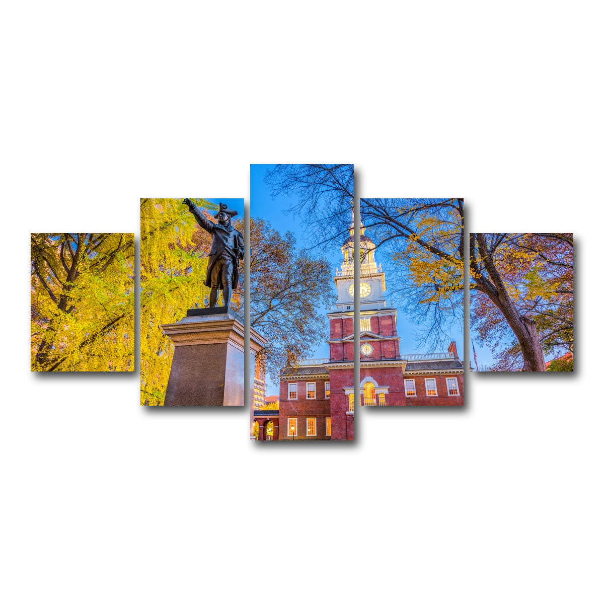 AUTO-MOCKUP WHITE | Independence Hall in Philadelphia | 5 Piece | Gallery Wrap Canvas | group=5_short