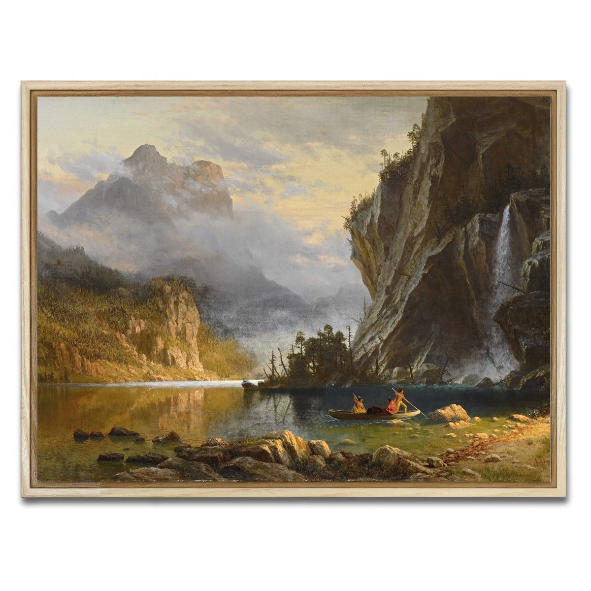 AUTO-MOCKUP WHITE | Indians Spear Fishing | 1 Piece | Natural Framed Canvas | group=4x3