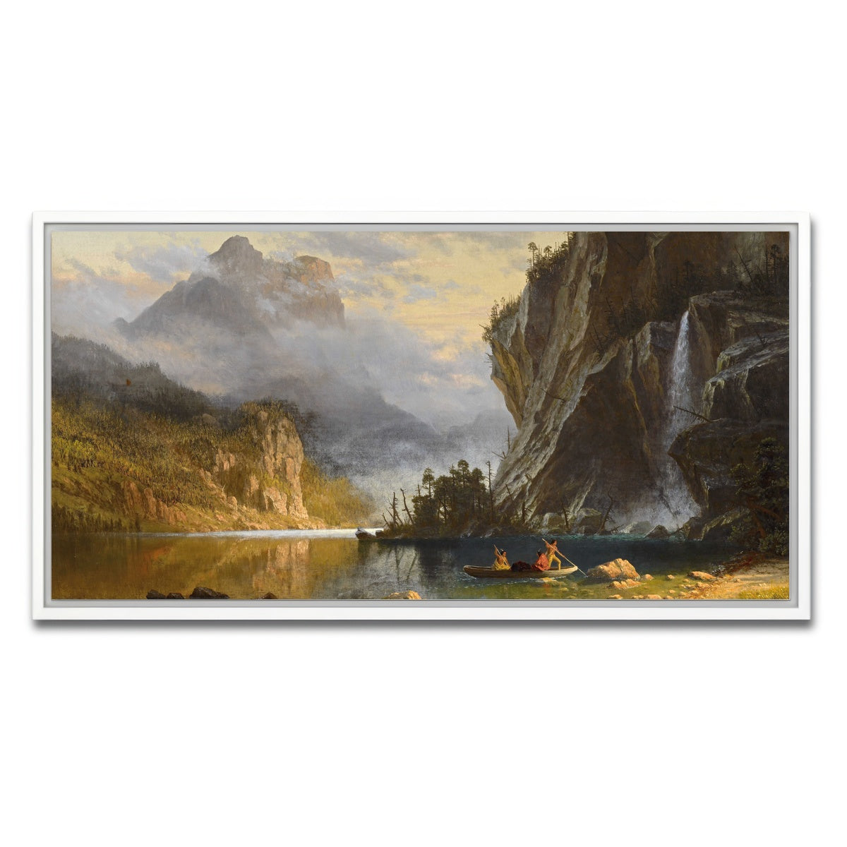 AUTO-MOCKUP WHITE | Indians Spear Fishing | 1 Piece | White Framed Canvas | group=2x1