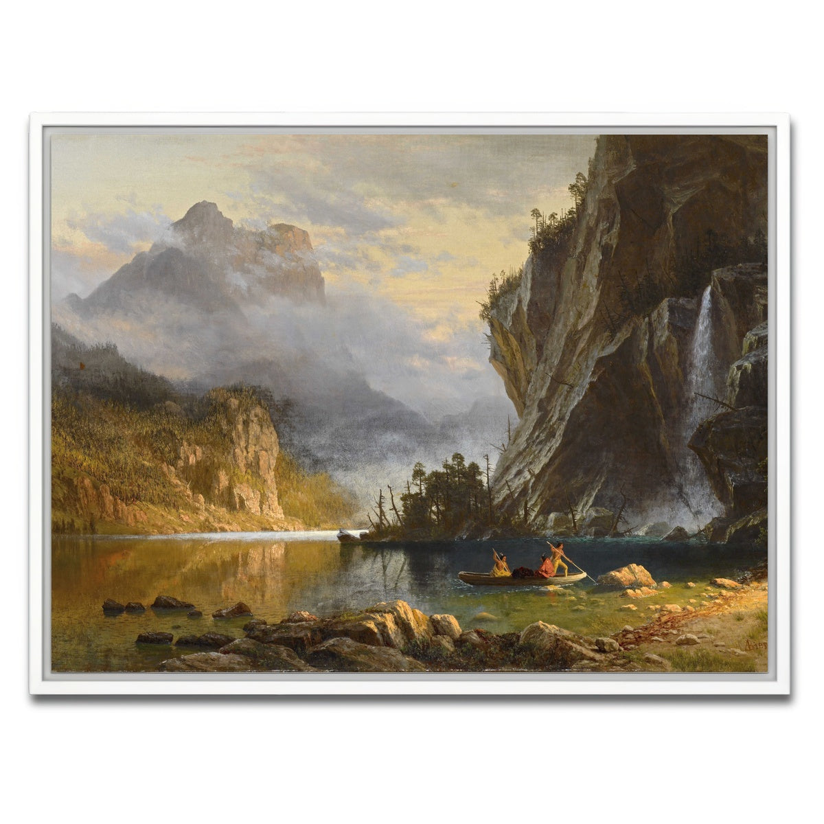 AUTO-MOCKUP WHITE | Indians Spear Fishing | 1 Piece | White Framed Canvas | group=4x3