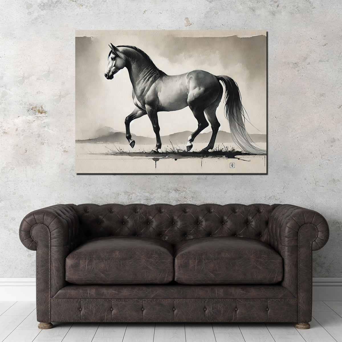 Ink Wash Horse Wall Art