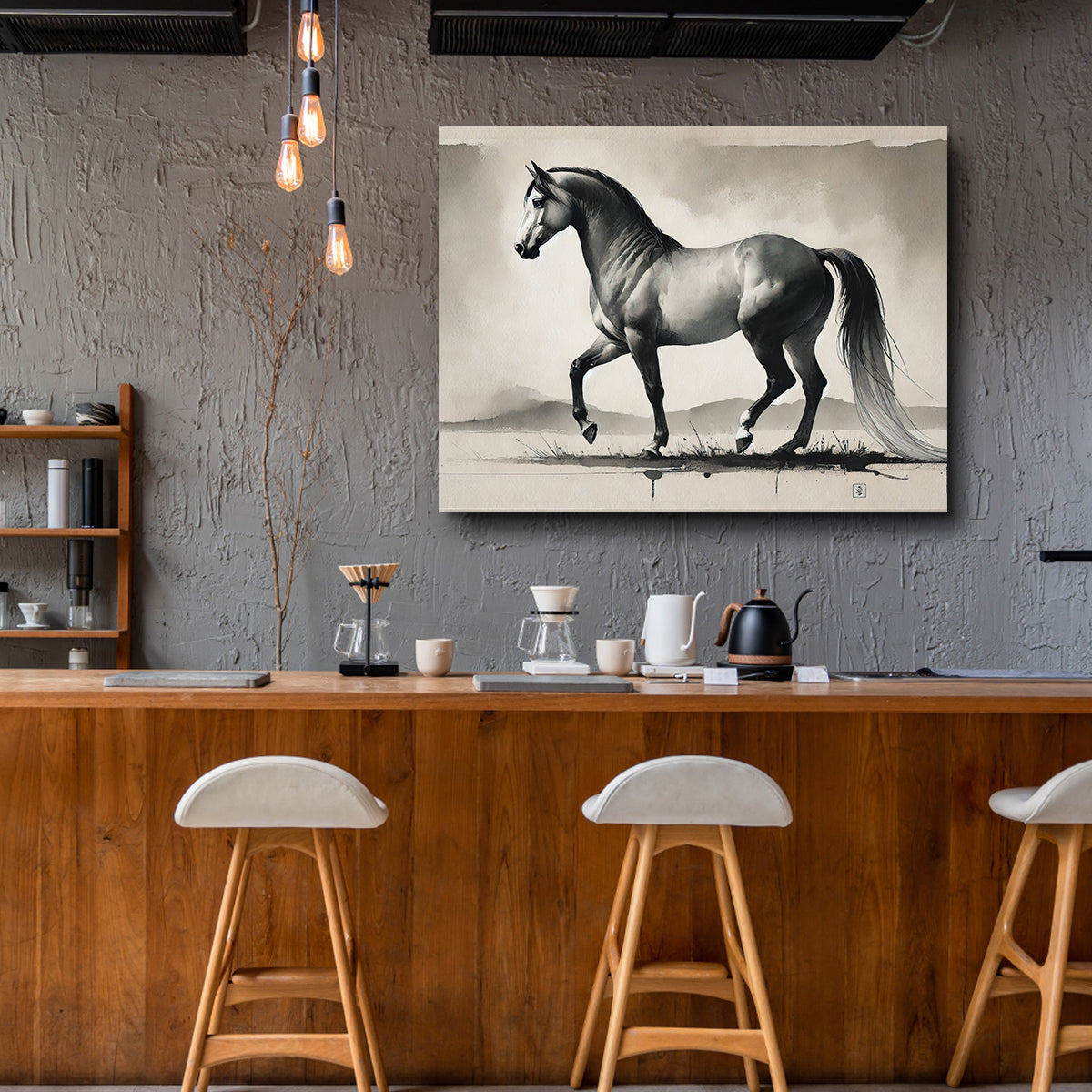 Ink Wash Horse Wall Art