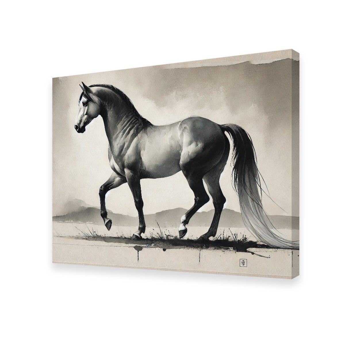 Ink Wash Horse Wall Art