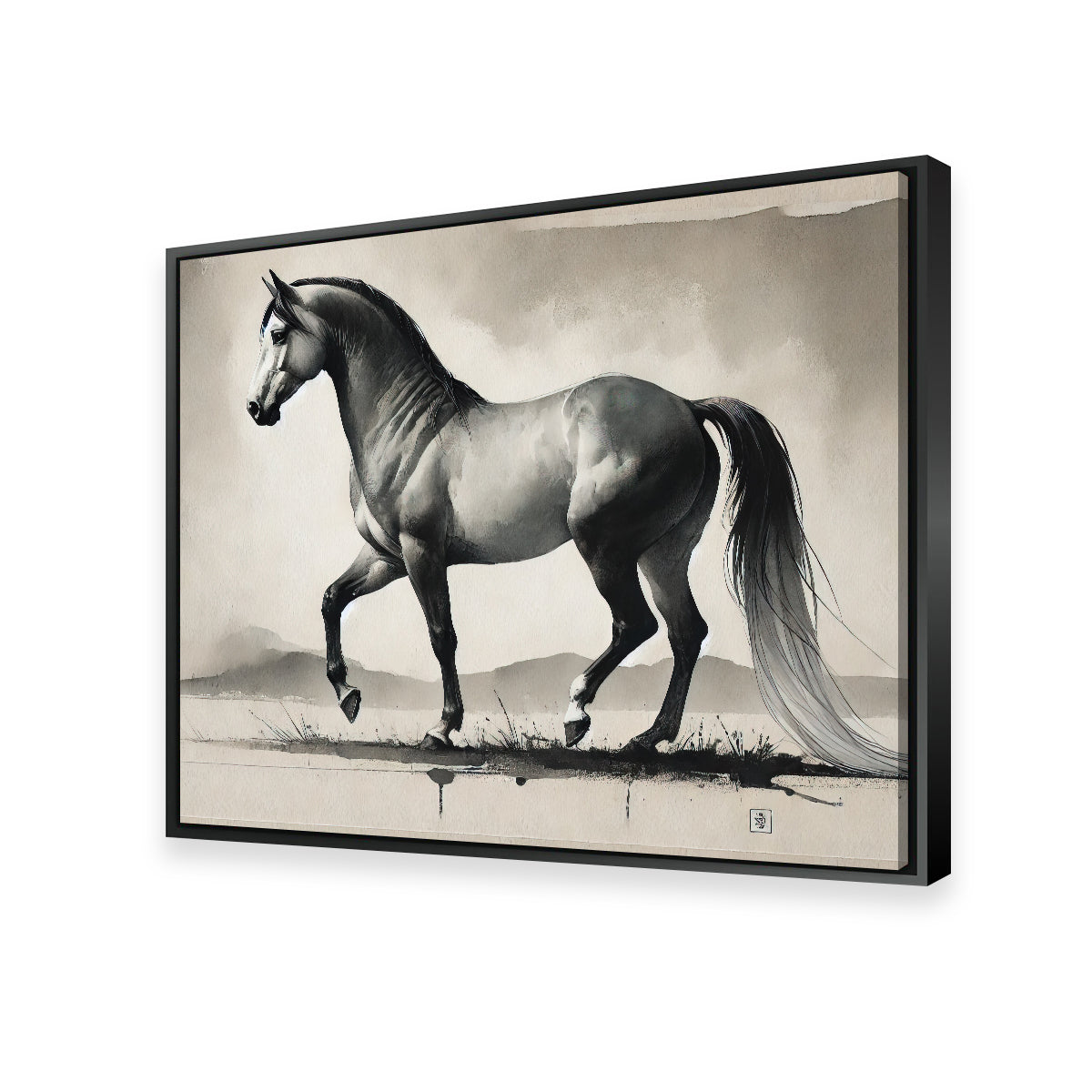 Ink Wash Horse Wall Art