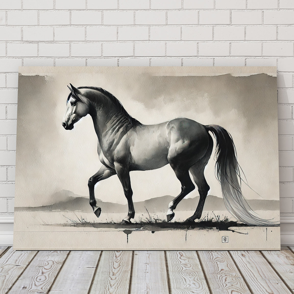 Ink Wash Horse Wall Art