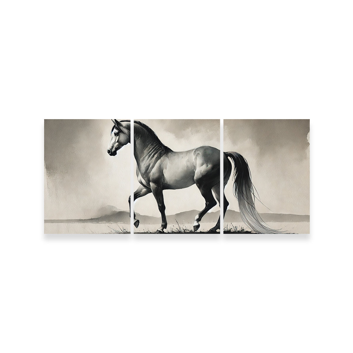 Ink Wash Horse Wall Art
