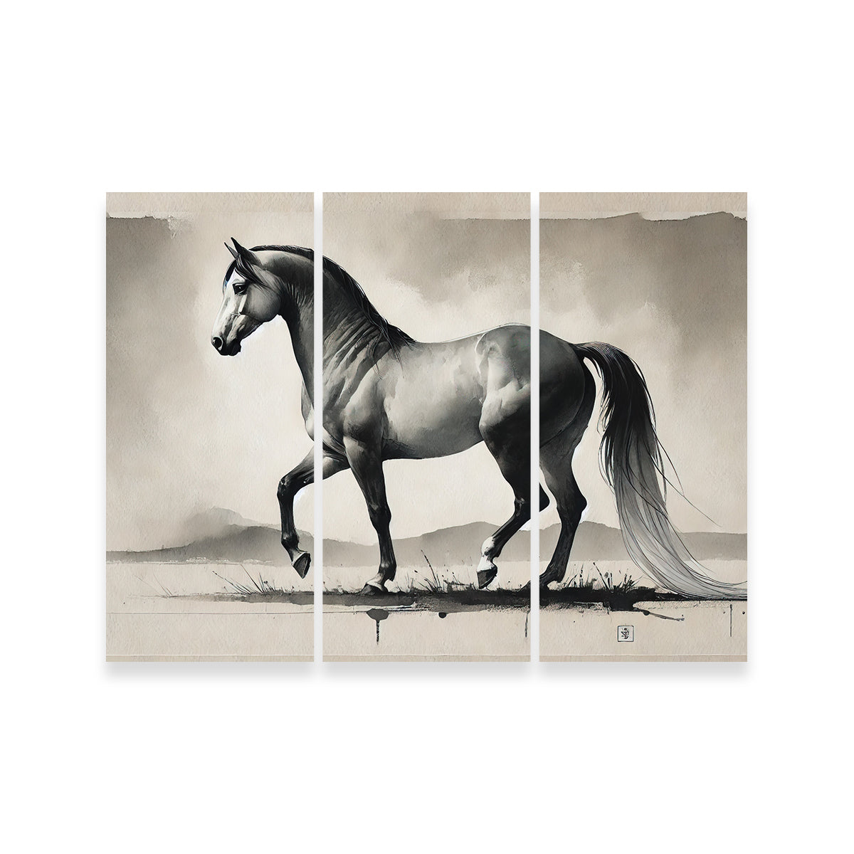Ink Wash Horse Wall Art