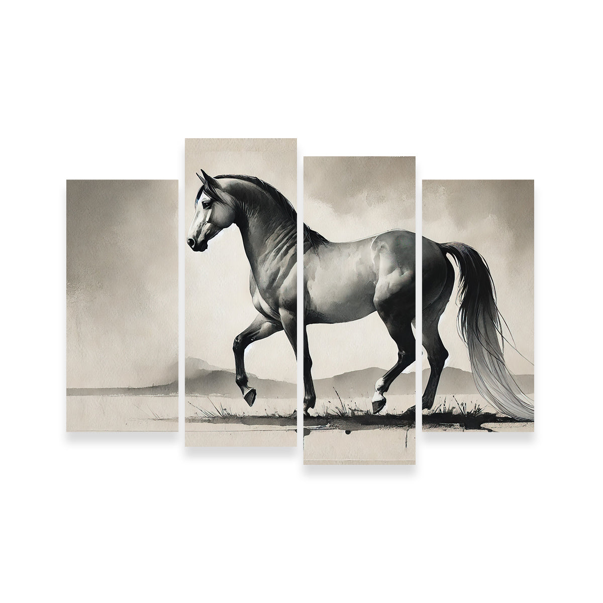 Ink Wash Horse Wall Art