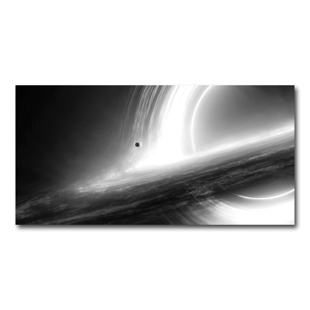 AUTO-MOCKUP WHITE | Interstellar Gargantua Grayscale | 1 Piece | Gallery Wrap Canvas | group=2x1