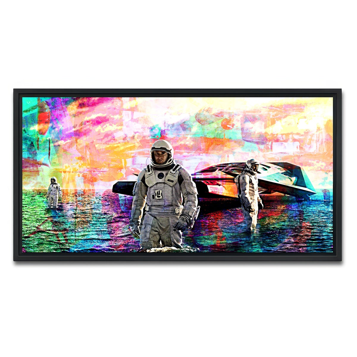 AUTO-MOCKUP WHITE | Interstellar Water Landing | 1 Piece | Black Framed Canvas | group=2x1