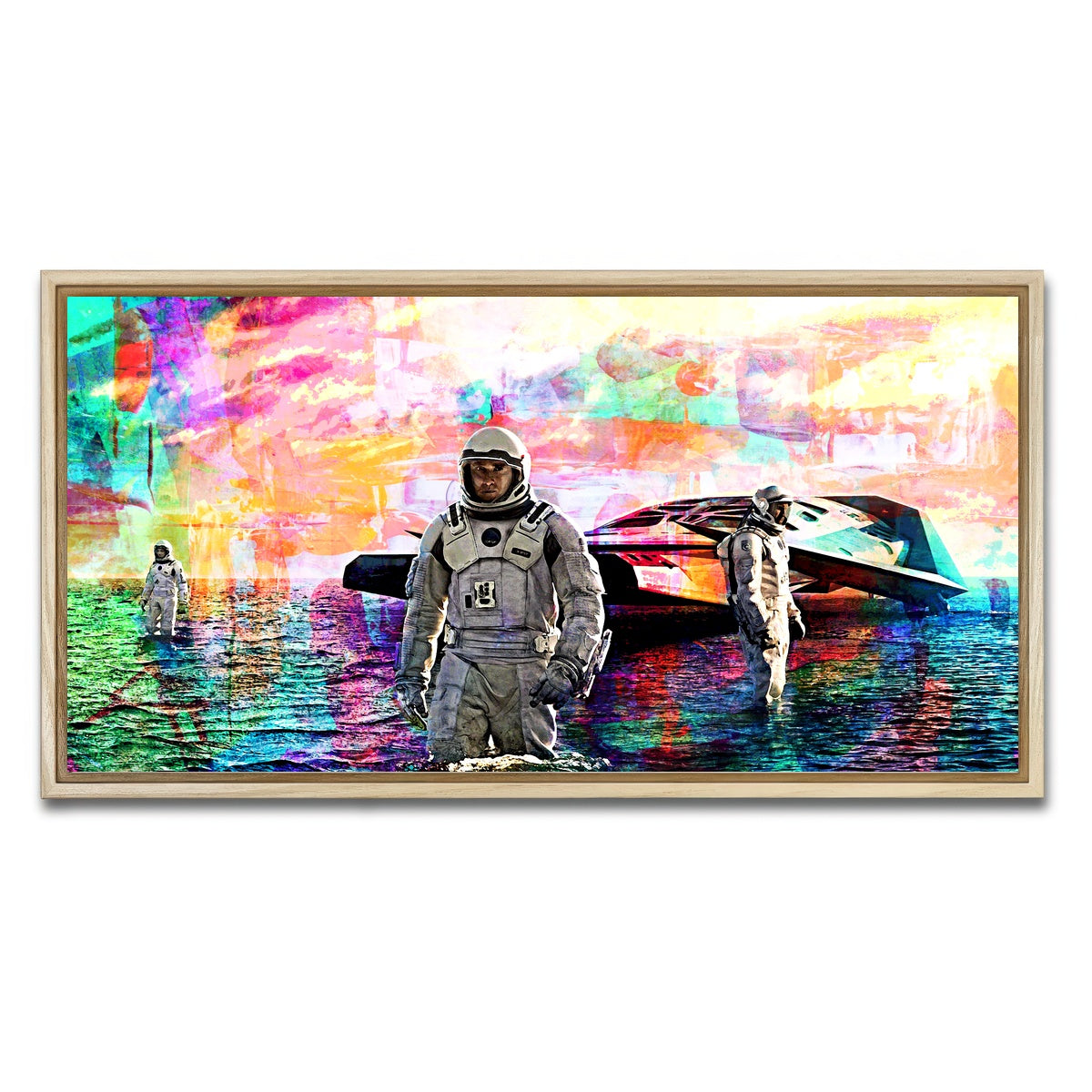 AUTO-MOCKUP WHITE | Interstellar Water Landing | 1 Piece | Natural Framed Canvas | group=2x1