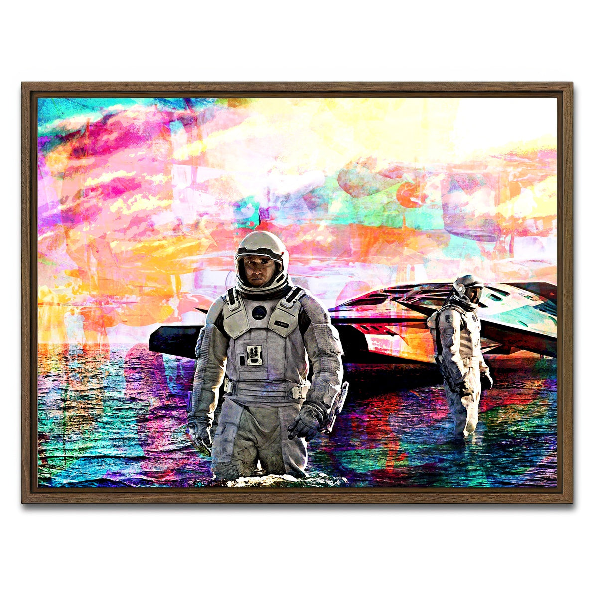 AUTO-MOCKUP WHITE | Interstellar Water Landing | 1 Piece | Walnut Framed Canvas | group=4x3