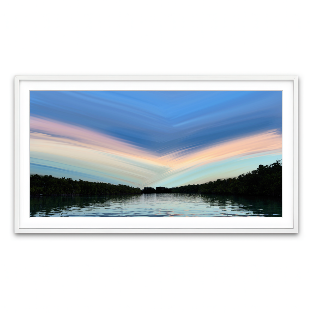 Framed Print 2x1 White