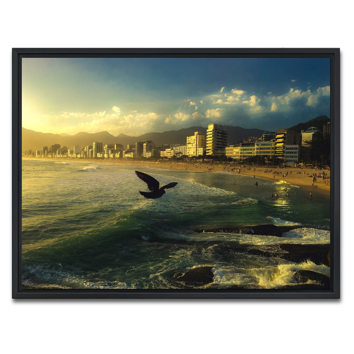 AUTO-MOCKUP WHITE | Ipanema Rio | 1 Piece | Black Framed Canvas | group=4x3
