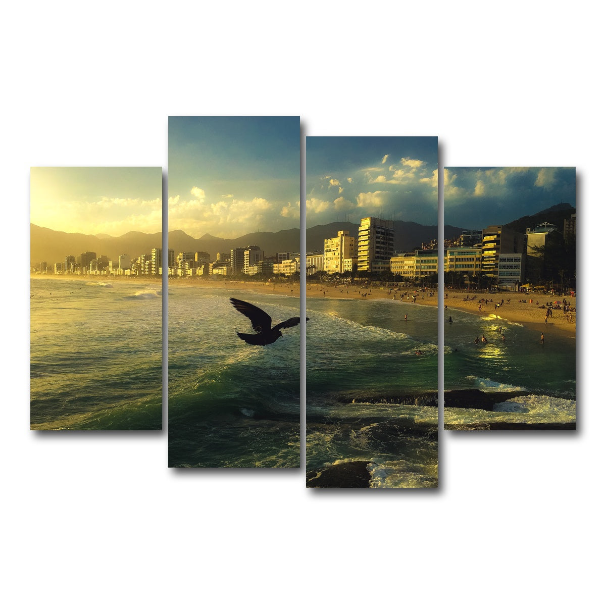 AUTO-MOCKUP WHITE | Ipanema Rio | 4 Piece | Gallery Wrap Canvas | group=4_short