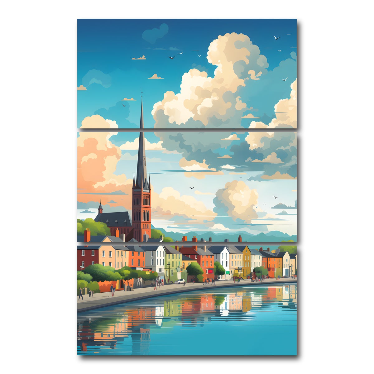AUTO-MOCKUP WHITE | Ireland - Cork | 3 Piece | Gallery Wrap Canvas | group=12x24_stacked