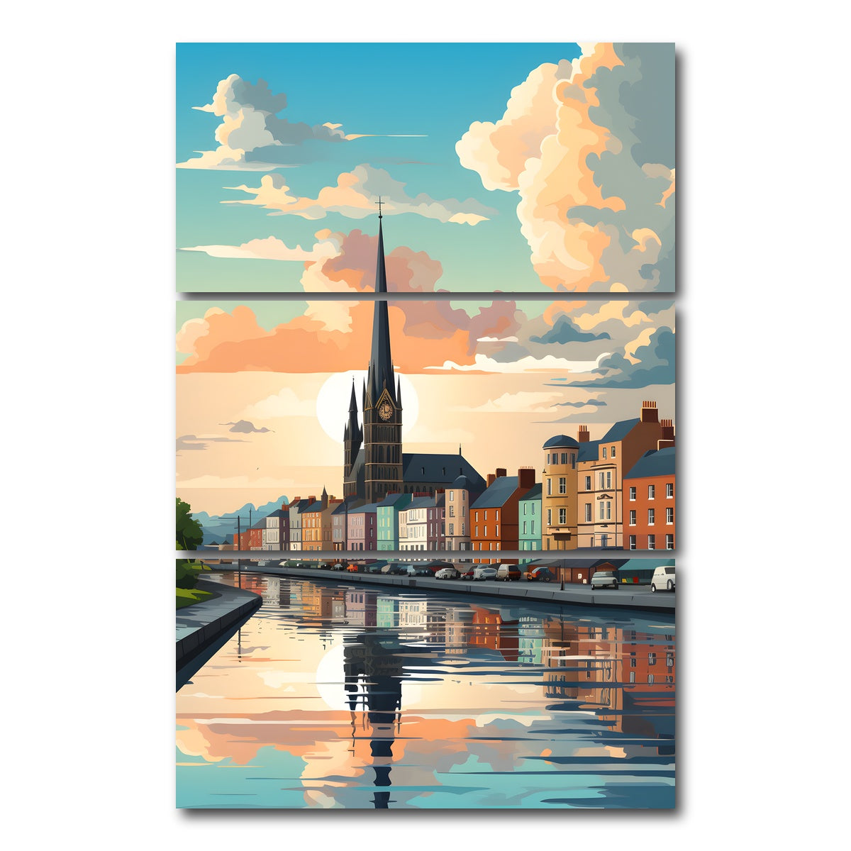 AUTO-MOCKUP WHITE | Ireland - Galway | 3 Piece | Gallery Wrap Canvas | group=12x24_stacked