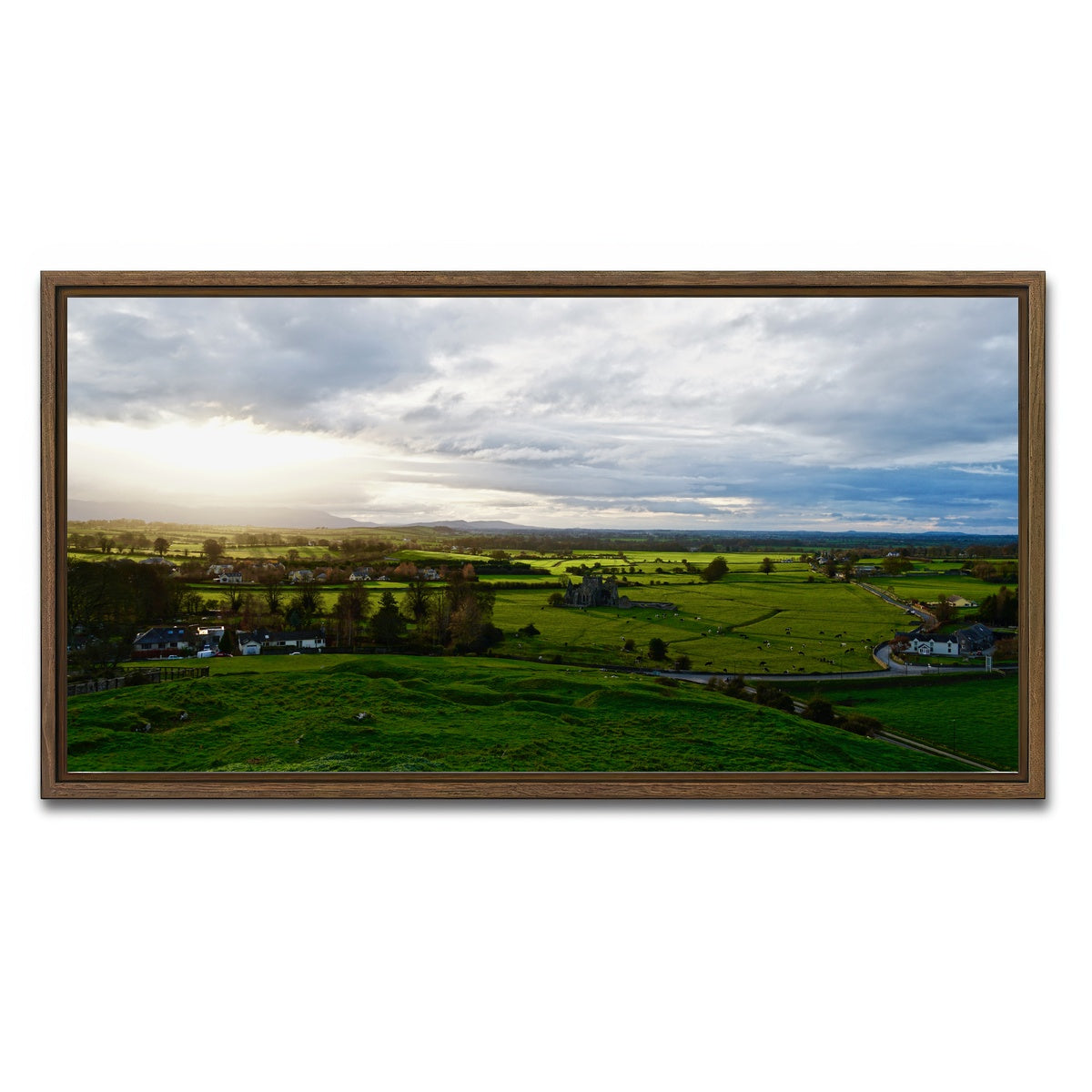 AUTO-MOCKUP WHITE | Irish Countryside | 1 Piece | Walnut Framed Canvas | group=2x1