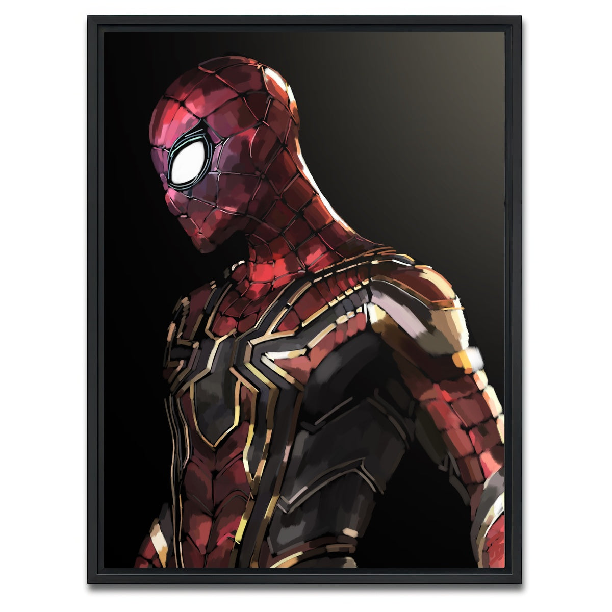 AUTO-MOCKUP WHITE | Iron Spider Side profile | 1 Piece | Black Framed Canvas | group=3x4