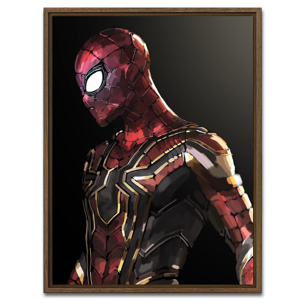 AUTO-MOCKUP WHITE | Iron Spider Side profile | 1 Piece | Walnut Framed Canvas | group=3x4