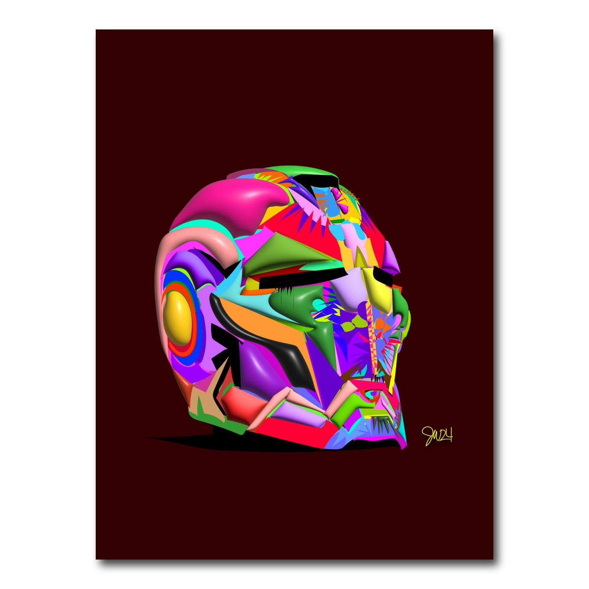 AUTO-MOCKUP WHITE | Iron man Helmet | 1 Piece | Gallery Wrap Canvas | group=3x4