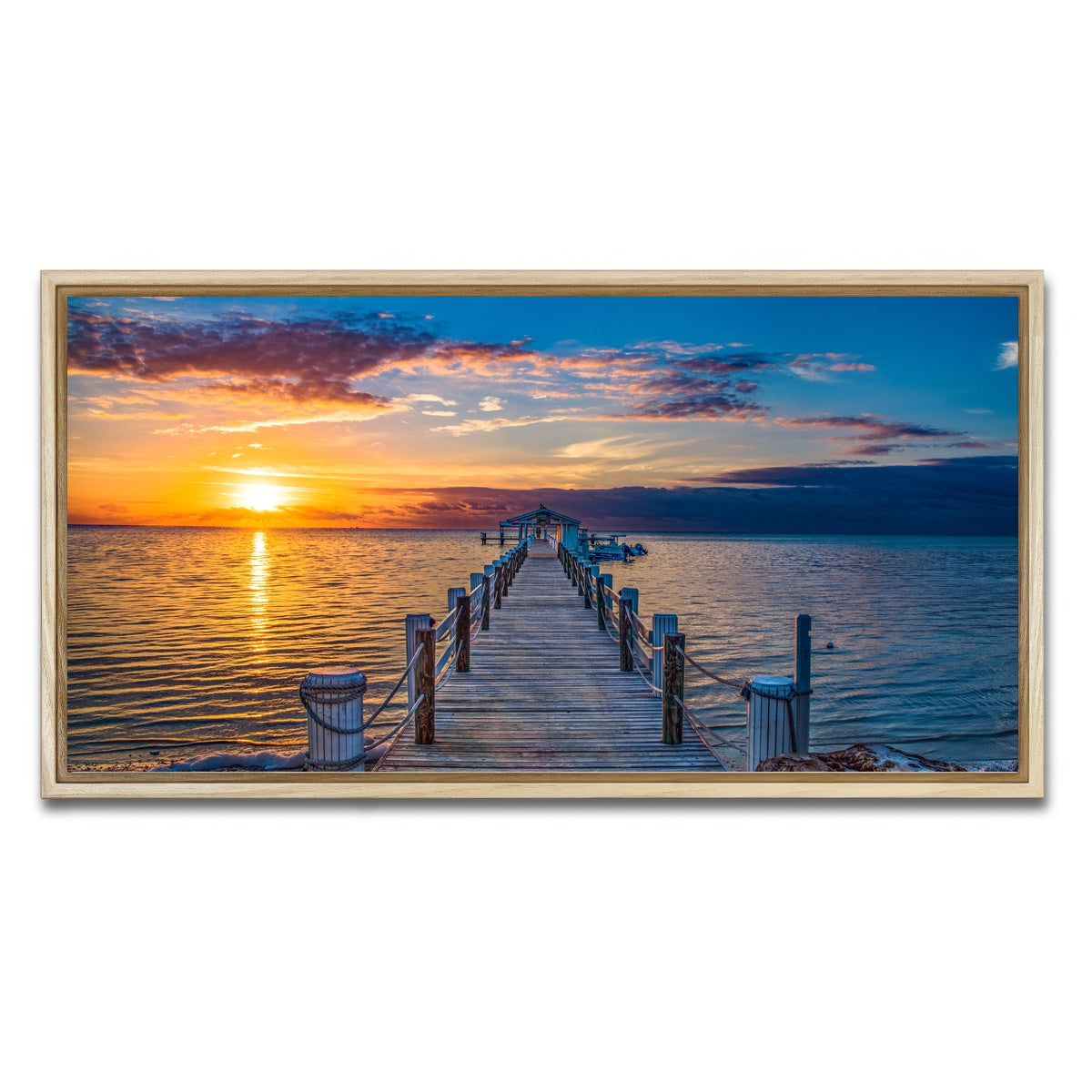 AUTO-MOCKUP WHITE | Islamorada Florida Keys Dock Pier | 1 Piece | Natural Framed Canvas | group=2x1