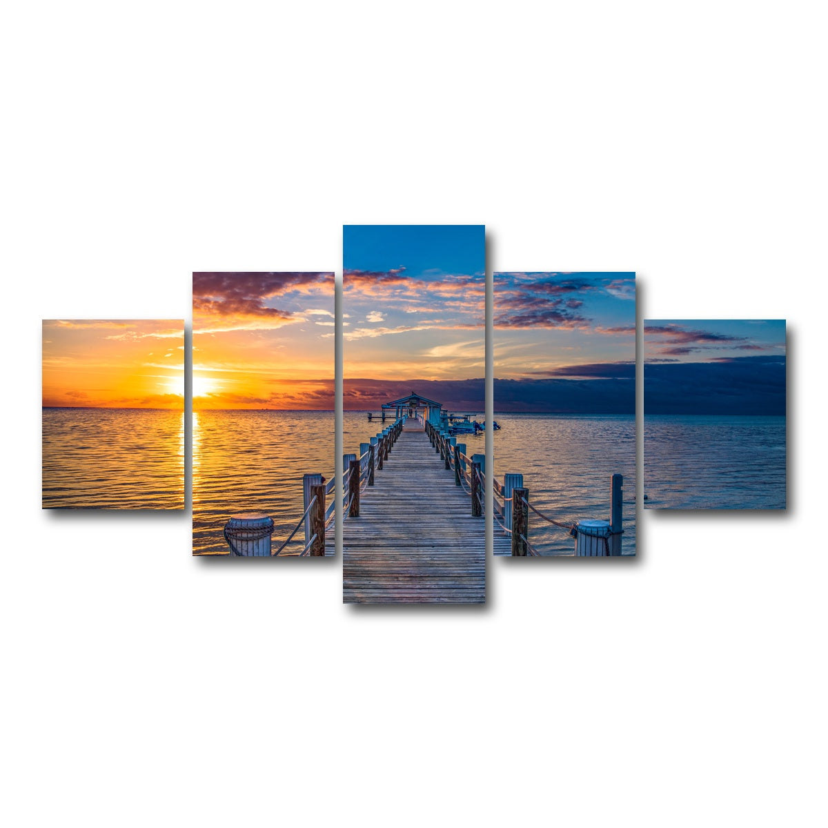 AUTO-MOCKUP WHITE | Islamorada Florida Keys Dock Pier | 5 Piece | Gallery Wrap Canvas | group=5_short