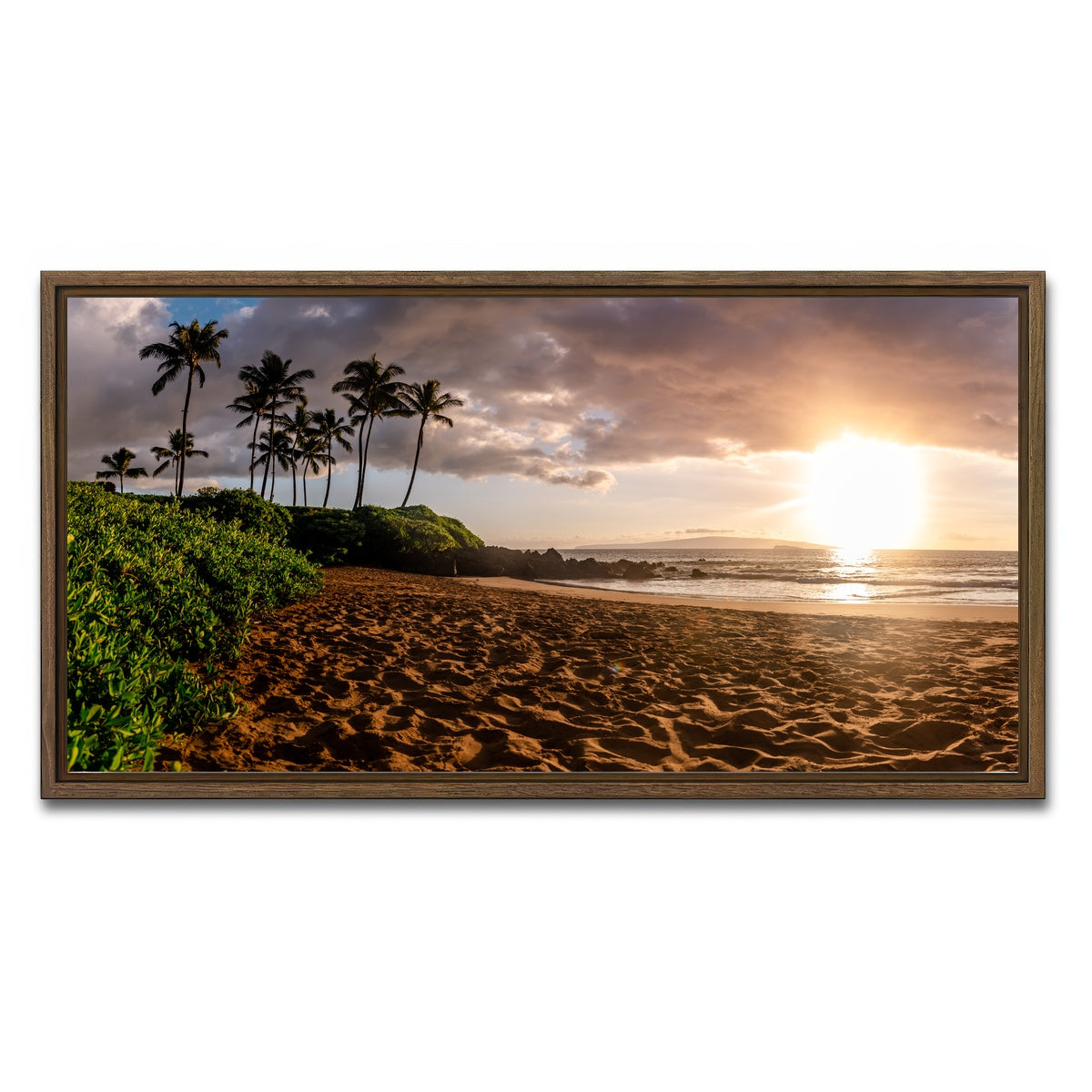 AUTO-MOCKUP WHITE | Island Sunset | 1 Piece | Walnut Framed Canvas | group=2x1