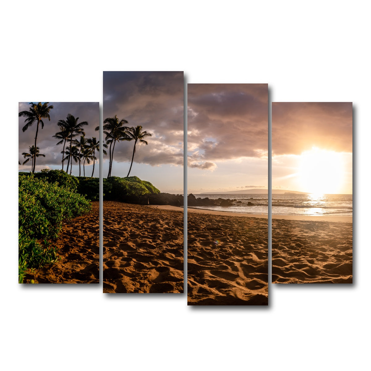 AUTO-MOCKUP WHITE | Island Sunset | 4 Piece | Gallery Wrap Canvas | group=4_normal