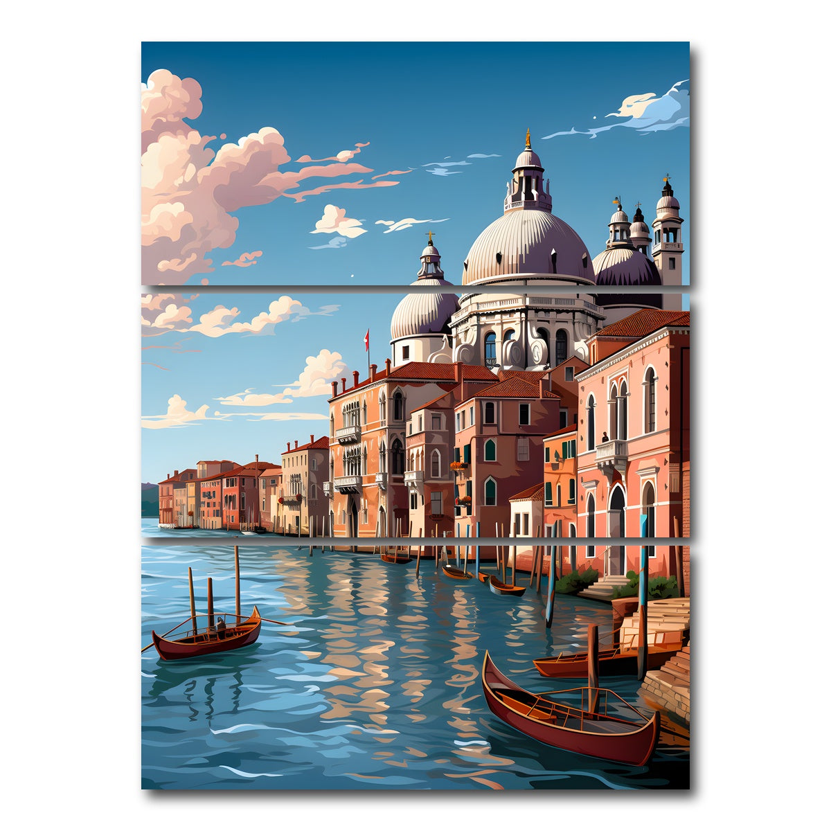 AUTO-MOCKUP WHITE | Italy - Venice | 3 Piece | Gallery Wrap Canvas | group=8x18_stacked