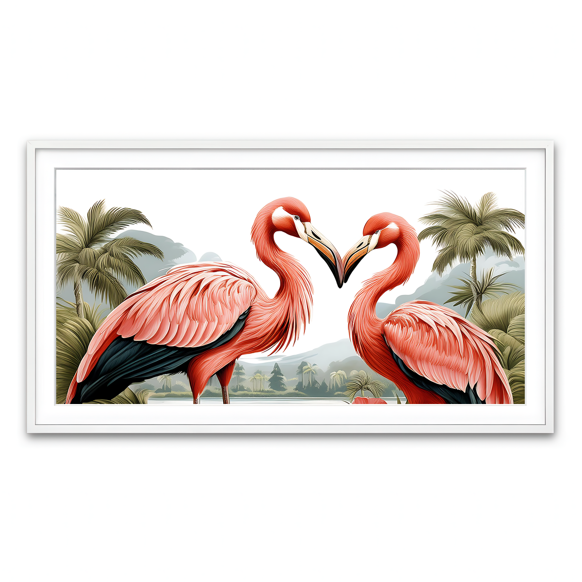 Framed Print 2x1 White