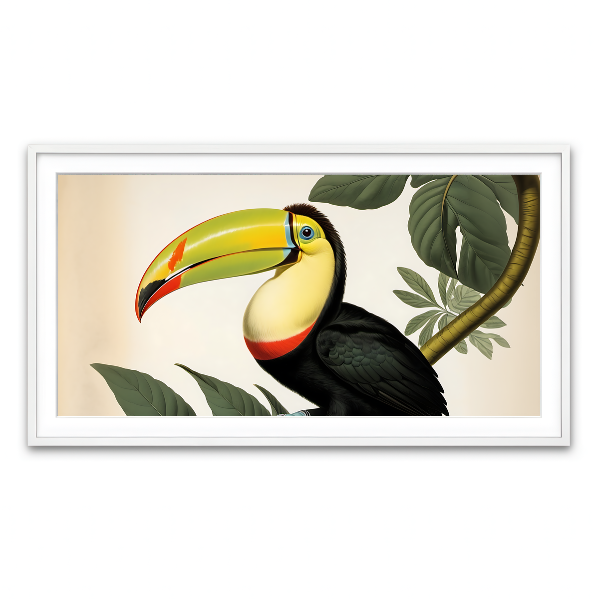 Framed Print 2x1 White