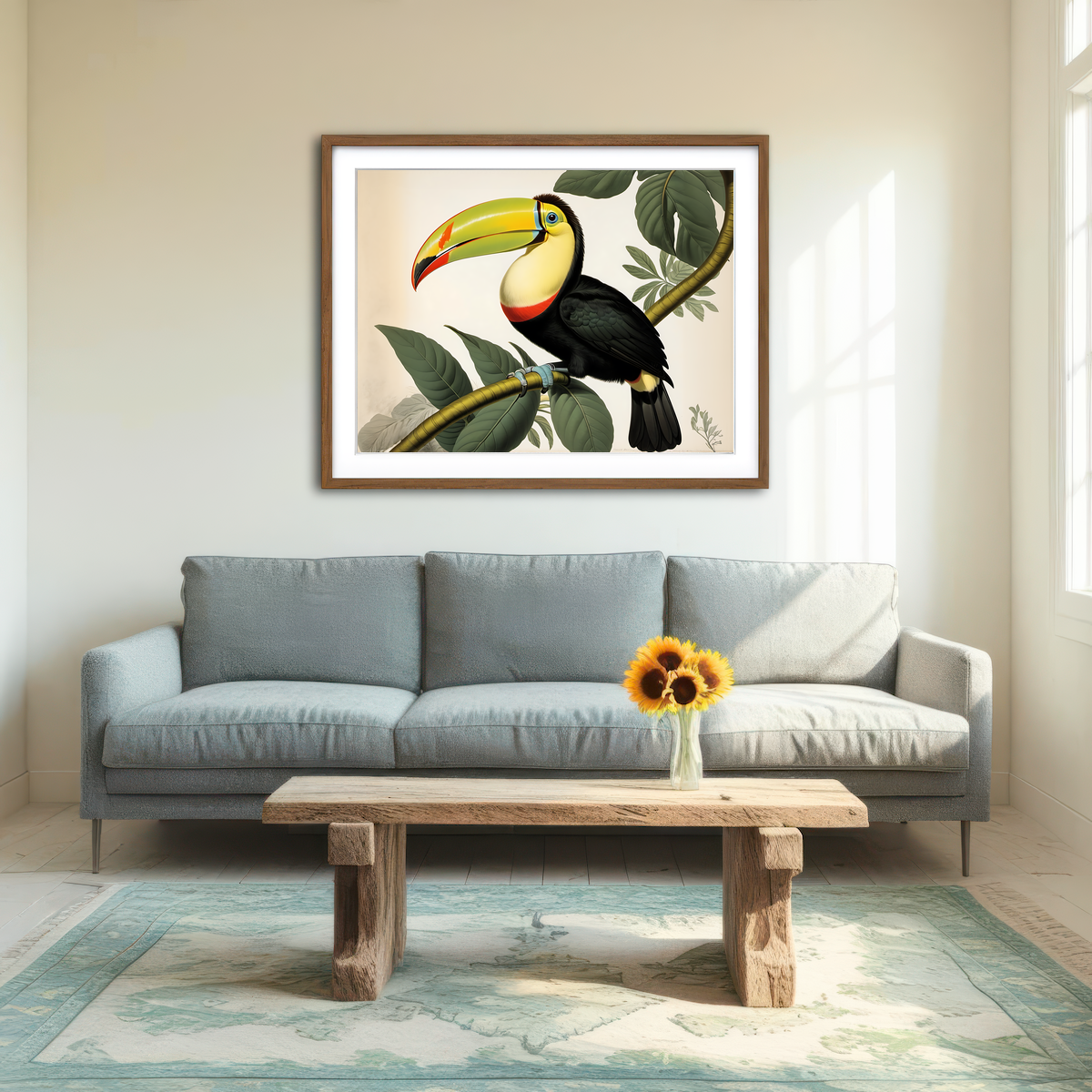AUTO-MOCKUP ROOM | JJ Audubon's Style Keel-Billed Toucan Wall Art