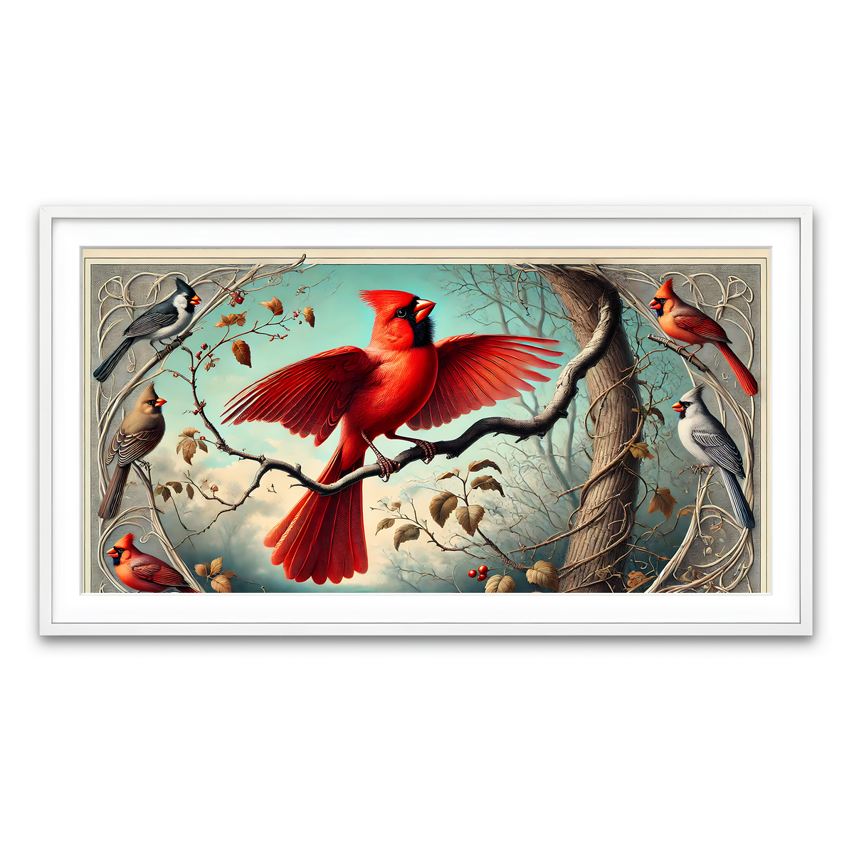 Framed Print 2x1 White