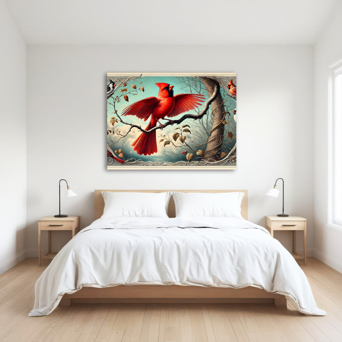 AUTO-MOCKUP ROOM | JJ Audubon's Style Northern Cardinal