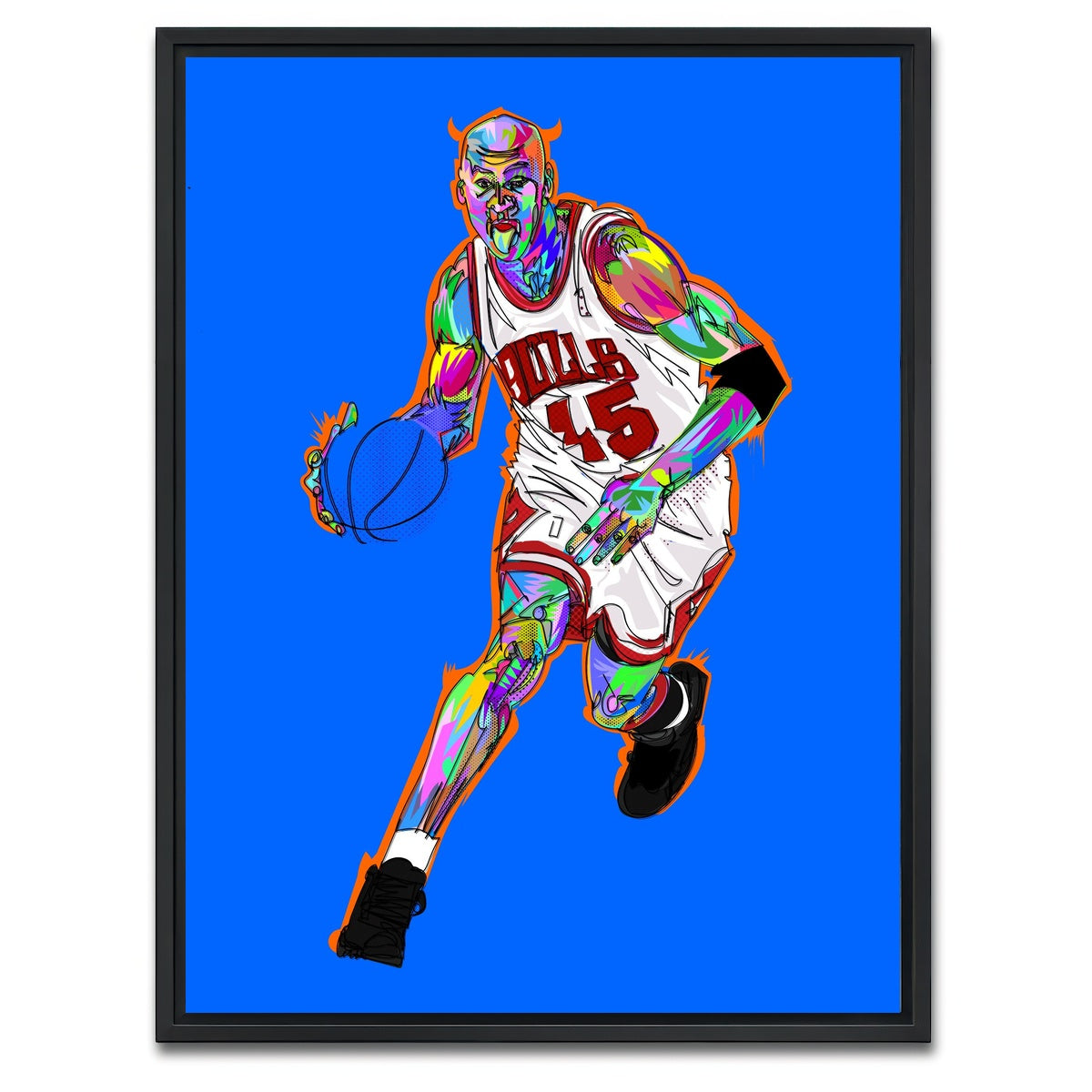 AUTO-MOCKUP WHITE | JORDAN Horns | 1 Piece | Black Framed Canvas | group=3x4