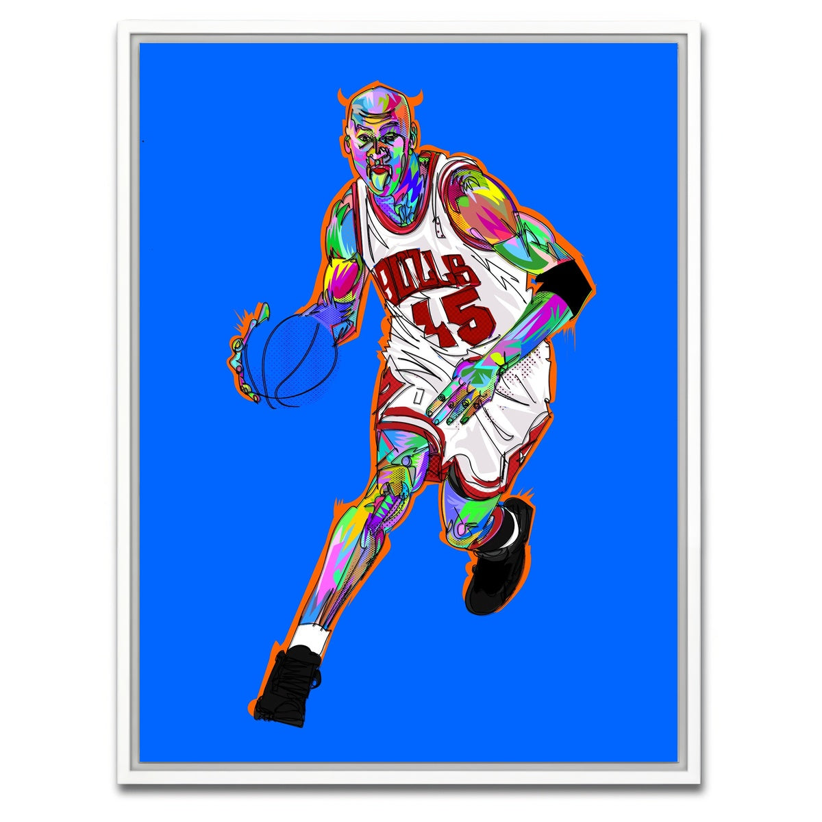 AUTO-MOCKUP WHITE | JORDAN Horns | 1 Piece | White Framed Canvas | group=3x4
