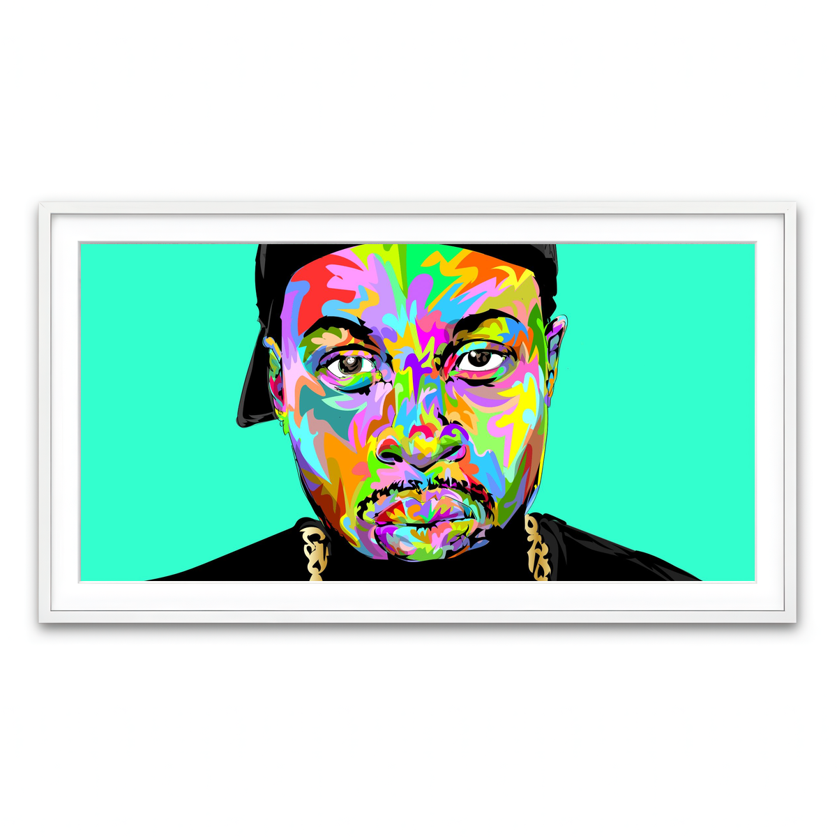 Framed Print 2x1 White