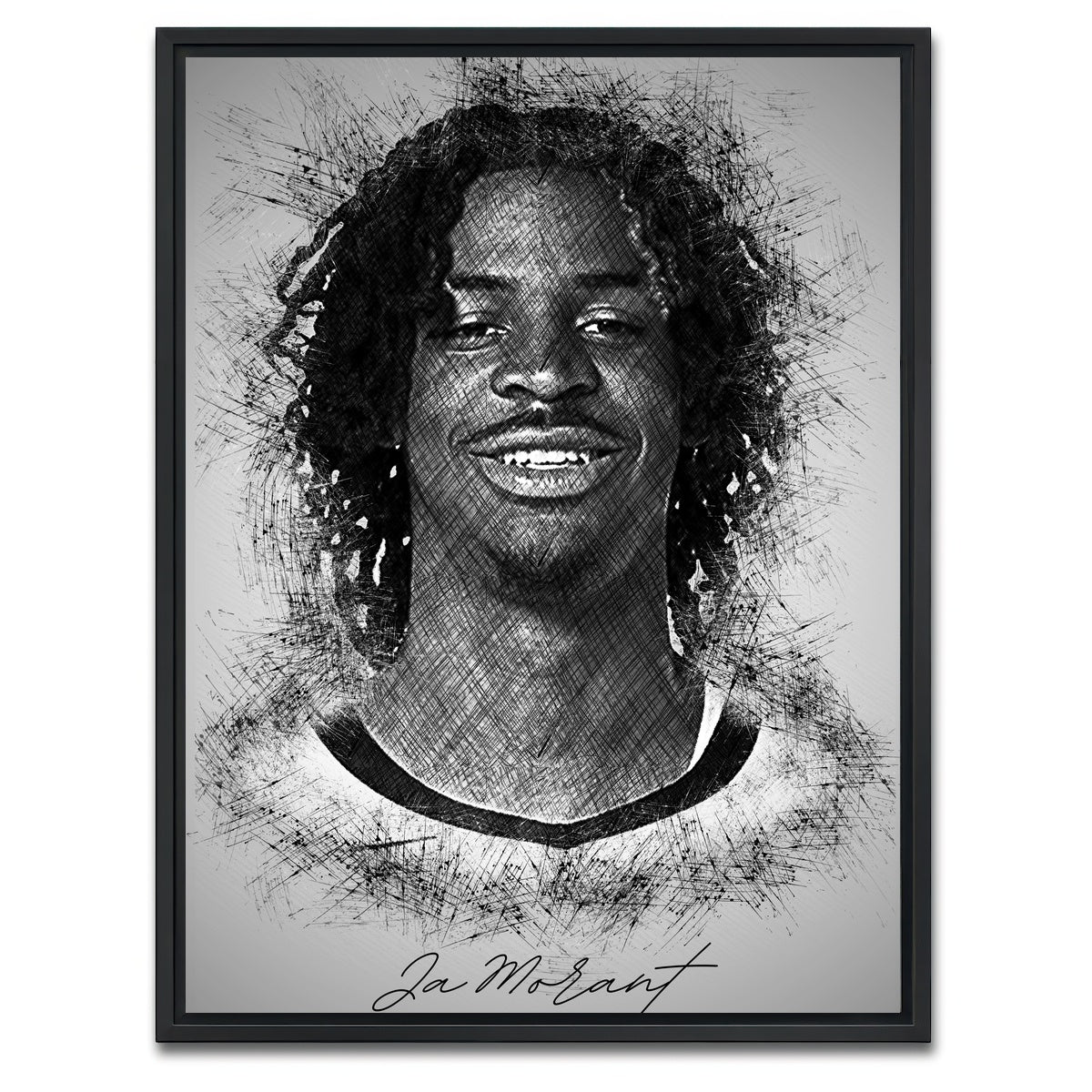 AUTO-MOCKUP WHITE | Ja Morant | 1 Piece | Black Framed Canvas | group=3x4
