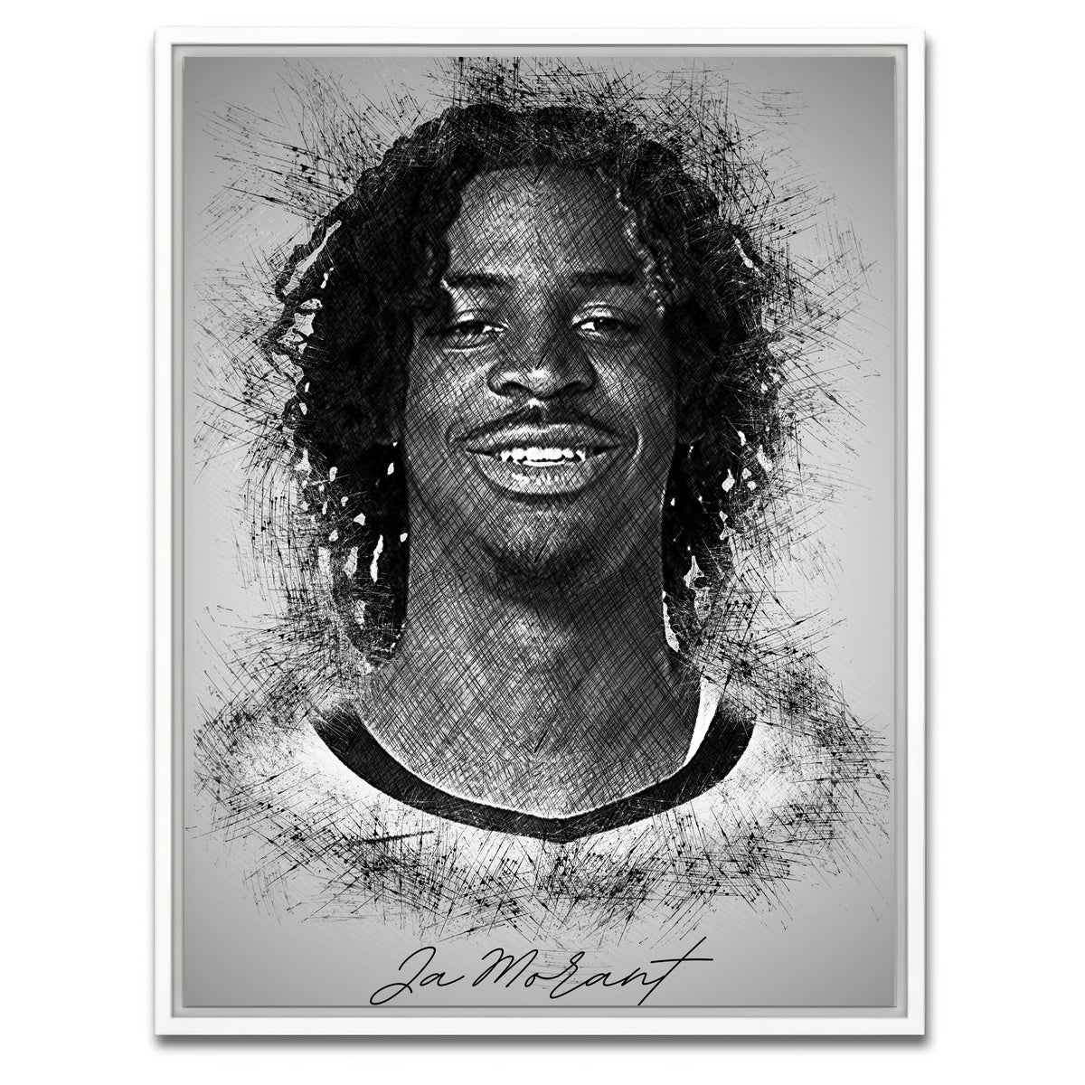 AUTO-MOCKUP WHITE | Ja Morant | 1 Piece | White Framed Canvas | group=3x4