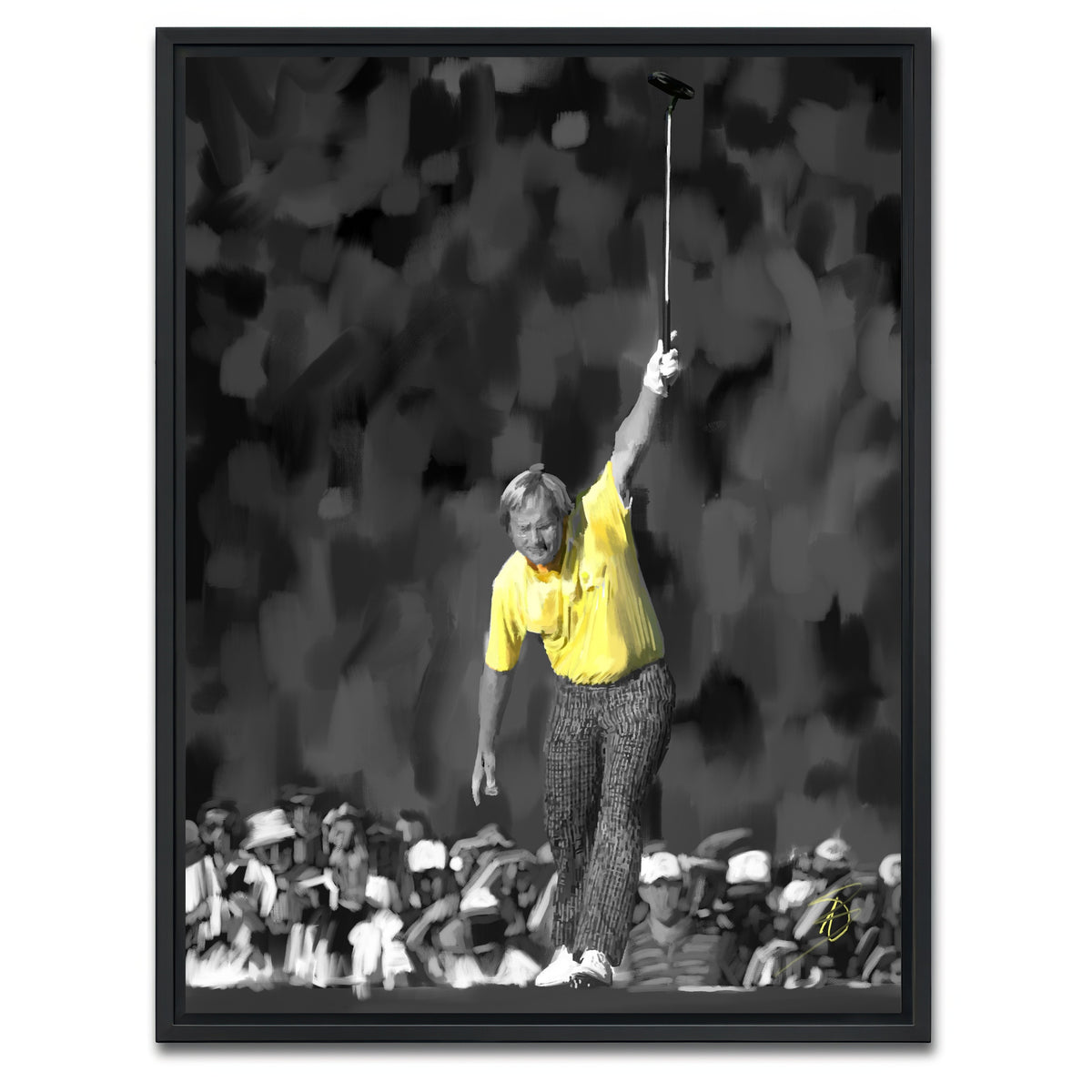 AUTO-MOCKUP WHITE | Jack Nicklaus Yellow | 1 Piece | Black Framed Canvas | group=3x4