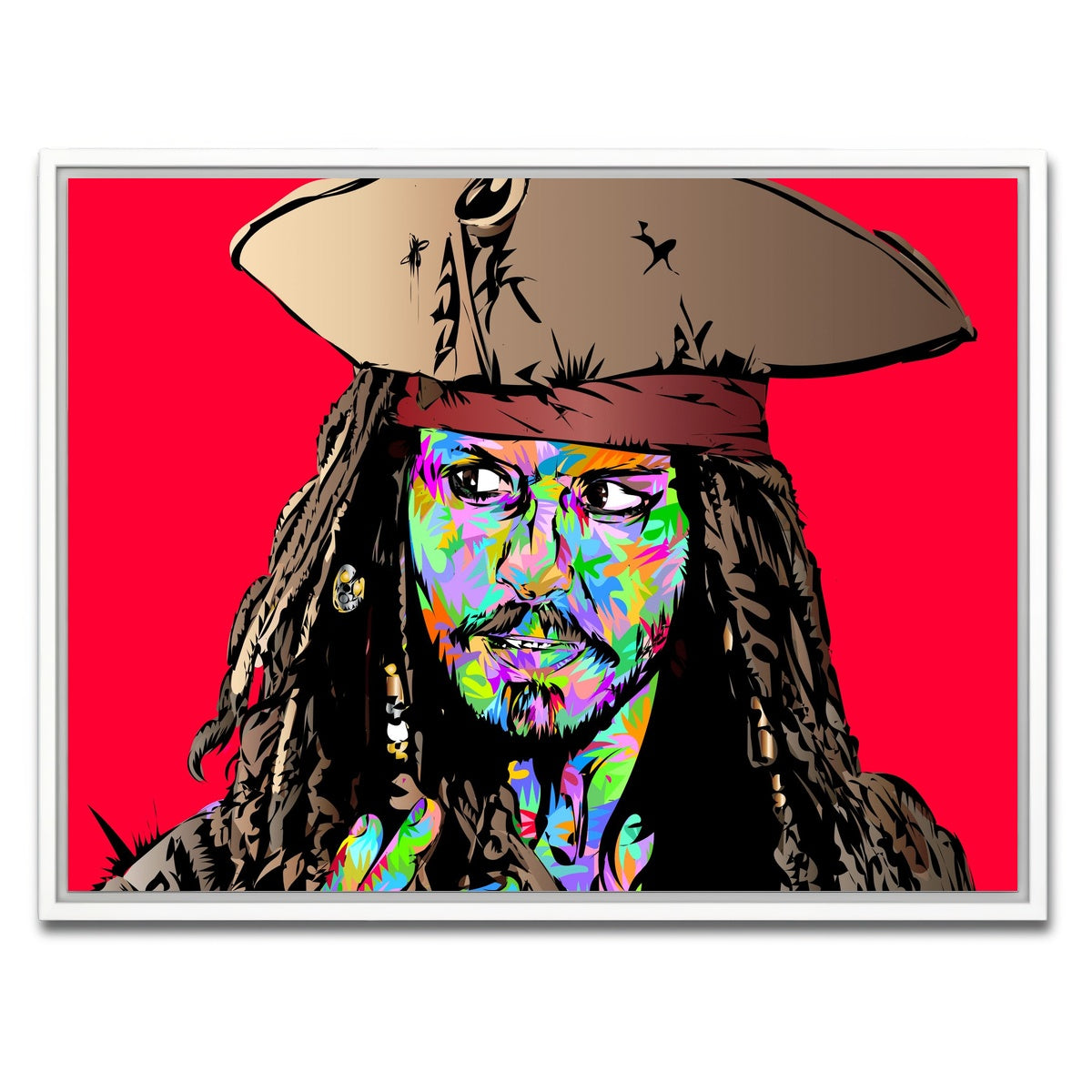 AUTO-MOCKUP WHITE | Jack Sparrow Color | 1 Piece | White Framed Canvas | group=4x3